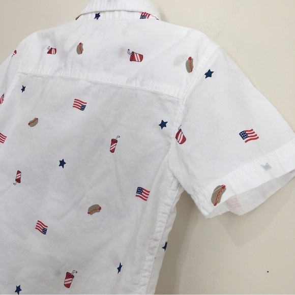 Carter's little boys white button up short sleeve shirt XS/4-5 - Picture 11 of 12
